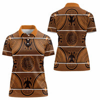 Lesotho Seanamarena Women Polo Shirt Basotho Traditional Blanket Style - Orange - Wonder Print Shop