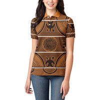 Lesotho Seanamarena Women Polo Shirt Basotho Traditional Blanket Style - Orange - Wonder Print Shop