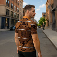 Lesotho Seanamarena Zipper Polo Shirt Basotho Traditional Blanket Style - Orange - Wonder Print Shop