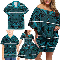 Lesotho Seanamarena - Motlatsi Family Matching Off Shoulder Short Dress and Hawaiian Shirt Basotho Traditional Blanket Style - Lesotho Breeze - Wonder Print Shop