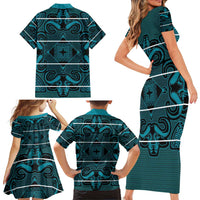 Lesotho Seanamarena - Motlatsi Family Matching Short Sleeve Bodycon Dress and Hawaiian Shirt Basotho Traditional Blanket Style - Lesotho Breeze - Wonder Print Shop