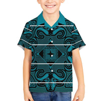 Lesotho Seanamarena - Motlatsi Kid Hawaiian Shirt Basotho Traditional Blanket Style - Lesotho Breeze - Wonder Print Shop