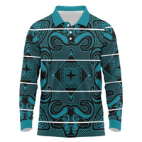 Lesotho Seanamarena - Motlatsi Long Sleeve Polo Shirt Basotho Traditional Blanket Style - Lesotho Breeze - Wonder Print Shop