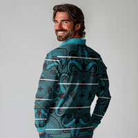 Lesotho Seanamarena - Motlatsi Long Sleeve Polo Shirt Basotho Traditional Blanket Style - Lesotho Breeze - Wonder Print Shop