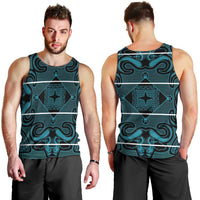 Lesotho Seanamarena - Motlatsi Men Tank Top Basotho Traditional Blanket Style - Lesotho Breeze - Wonder Print Shop