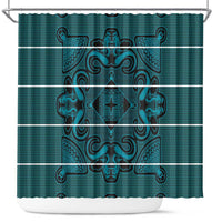 Lesotho Seanamarena - Motlatsi Shower Curtain Basotho Traditional Blanket Style - Lesotho Breeze - Wonder Print Shop