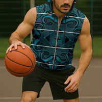 Lesotho Seanamarena - Motlatsi Sleeveless Zip Hoodie Basotho Traditional Blanket Style - Lesotho Breeze - Wonder Print Shop