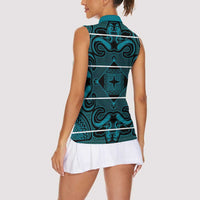 Lesotho Seanamarena - Motlatsi Women Sleeveless Polo Shirt Basotho Traditional Blanket Style - Lesotho Breeze - Wonder Print Shop