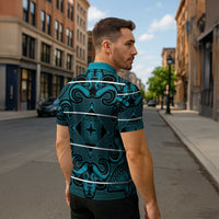 Lesotho Seanamarena - Motlatsi Zipper Polo Shirt Basotho Traditional Blanket Style - Lesotho Breeze - Wonder Print Shop