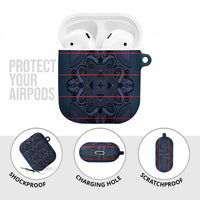 Lesotho Seanamarena - Motlatsi AirPods Case Basotho Traditional Blanket Style - Blue - Wonder Print Shop