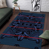 Lesotho Seanamarena - Motlatsi Area Rug Basotho Traditional Blanket Style - Blue - Wonder Print Shop