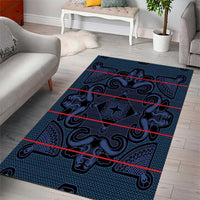 Lesotho Seanamarena - Motlatsi Area Rug Basotho Traditional Blanket Style - Blue - Wonder Print Shop