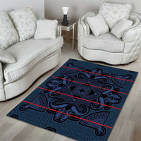 Lesotho Seanamarena - Motlatsi Area Rug Basotho Traditional Blanket Style - Blue - Wonder Print Shop