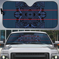 Lesotho Seanamarena - Motlatsi Auto Sun Shade Basotho Traditional Blanket Style - Blue - Wonder Print Shop