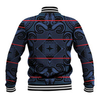 Lesotho Seanamarena - Motlatsi Baseball Jacket Basotho Traditional Blanket Style - Blue - Wonder Print Shop