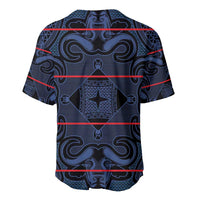 Lesotho Seanamarena - Motlatsi Baseball Jersey Basotho Traditional Blanket Style - Blue - Wonder Print Shop