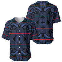 Lesotho Seanamarena - Motlatsi Baseball Jersey Basotho Traditional Blanket Style - Blue - Wonder Print Shop