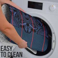 Lesotho Seanamarena - Motlatsi Bathroom Set Basotho Traditional Blanket Style - Blue - Wonder Print Shop