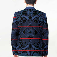 Lesotho Seanamarena - Motlatsi Blazer Basotho Traditional Blanket Style - Blue - Wonder Print Shop