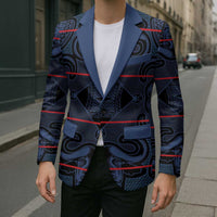 Lesotho Seanamarena - Motlatsi Blazer Basotho Traditional Blanket Style - Blue - Wonder Print Shop