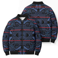 Lesotho Seanamarena - Motlatsi Bomber Puffer Jacket Basotho Traditional Blanket Style - Blue - Wonder Print Shop