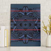 Lesotho Seanamarena - Motlatsi Canvas Wall Art Basotho Traditional Blanket Style - Blue - Wonder Print Shop