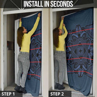 Lesotho Seanamarena - Motlatsi Door Cover Basotho Traditional Blanket Style - Blue - Wonder Print Shop