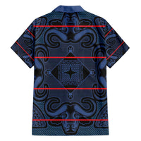 Lesotho Seanamarena - Motlatsi Family Matching Short Sleeve Bodycon Dress and Hawaiian Shirt Basotho Traditional Blanket Style - Blue - Wonder Print Shop