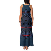 Lesotho Seanamarena - Motlatsi Family Matching Tank Maxi Dress and Hawaiian Shirt Basotho Traditional Blanket Style - Blue - Wonder Print Shop