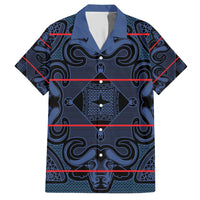 Lesotho Seanamarena - Motlatsi Hawaiian Shirt Basotho Traditional Blanket Style - Blue - Wonder Print Shop