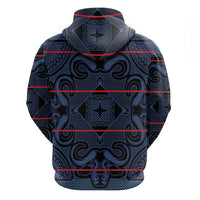 Lesotho Seanamarena - Motlatsi Hoodie Basotho Traditional Blanket Style - Blue - Wonder Print Shop