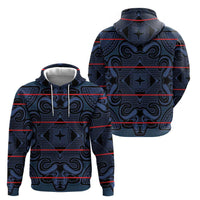 Lesotho Seanamarena - Motlatsi Hoodie Basotho Traditional Blanket Style - Blue - Wonder Print Shop