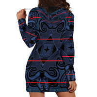 Lesotho Seanamarena - Motlatsi Hoodie Dress Basotho Traditional Blanket Style - Blue - Wonder Print Shop