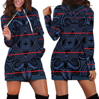 Lesotho Seanamarena - Motlatsi Hoodie Dress Basotho Traditional Blanket Style - Blue - Wonder Print Shop