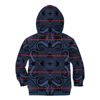 Lesotho Seanamarena - Motlatsi Kid Hoodie Basotho Traditional Blanket Style - Blue - Wonder Print Shop