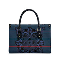 Lesotho Seanamarena - Motlatsi Leather Bag Basotho Traditional Blanket Style - Blue - Wonder Print Shop