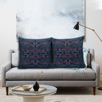 Lesotho Seanamarena - Motlatsi Pillow Cover Basotho Traditional Blanket Style - Blue - Wonder Print Shop
