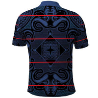 Lesotho Seanamarena - Motlatsi Polo Shirt Basotho Traditional Blanket Style - Blue - Wonder Print Shop
