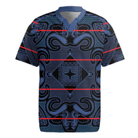 Lesotho Seanamarena - Motlatsi Rugby Jersey Basotho Traditional Blanket Style - Blue - Wonder Print Shop