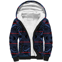 Lesotho Seanamarena - Motlatsi Sherpa Hoodie Basotho Traditional Blanket Style - Blue - Wonder Print Shop