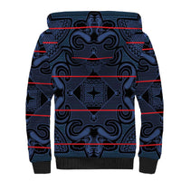 Lesotho Seanamarena - Motlatsi Sherpa Hoodie Basotho Traditional Blanket Style - Blue - Wonder Print Shop