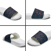 Lesotho Seanamarena - Motlatsi Slide Sandals Basotho Traditional Blanket Style - Blue - Wonder Print Shop