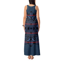 Lesotho Seanamarena - Motlatsi Tank Maxi Dress Basotho Traditional Blanket Style - Blue - Wonder Print Shop