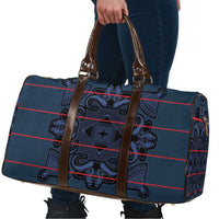 Lesotho Seanamarena - Motlatsi Travel Bag Basotho Traditional Blanket Style - Blue - Wonder Print Shop