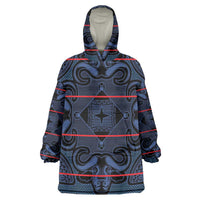 Lesotho Seanamarena - Motlatsi Wearable Blanket Hoodie Basotho Traditional Blanket Style - Blue - Wonder Print Shop