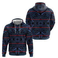 Lesotho Seanamarena - Motlatsi Zip Hoodie Basotho Traditional Blanket Style - Blue - Wonder Print Shop