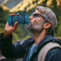 Lesotho Seanamarena - Kharetsa 4 in 1 Can Cooler Tumbler Basotho Traditional Blanket Style - Wonder Print Shop