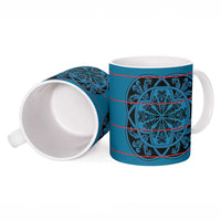 Lesotho Seanamarena - Kharetsa Ceramic Mug Basotho Traditional Blanket Style - Wonder Print Shop