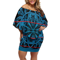 Lesotho Seanamarena - Kharetsa Family Matching Off Shoulder Short Dress and Hawaiian Shirt Basotho Traditional Blanket Style - Wonder Print Shop