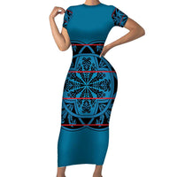 Lesotho Seanamarena - Kharetsa Family Matching Short Sleeve Bodycon Dress and Hawaiian Shirt Basotho Traditional Blanket Style - Wonder Print Shop